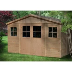 Timbela Gartenhaus Holz M331F 12 M² Mit Fenstern Und Tür