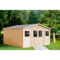 Timbela Gartenhaus Holz M330F 16 M² Mit Fenstern Und Tür