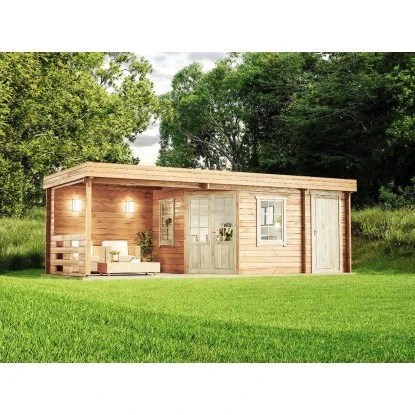 Alpholz Gartenhaus Johanna-40 Flachdach 718 Cm X 322 Cm Braun 1 Alpholz Gartenhaus Johanna-40 Flachdach 718 Cm X 322 Cm Braun