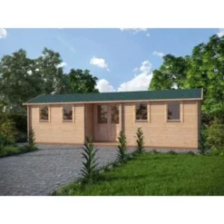 Alpholz Gartenhaus Helmand Satteldach 920 Cm X 330 Cm Braun