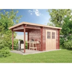 Alpholz Gartenhaus Krofu Pultdach 438 X 224 Cm Braun