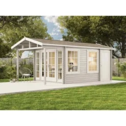 Alpholz Gartenhaus Kim-Avant 40 Satteldach 340 Cm X 598 Cm Braun