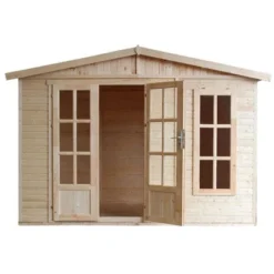 Timbela Gartenhaus Holz M334FB 6 M² Ohne Dachziegel Natur Mit Boden -Vitavia Verkäufe 52208 11023400 M334FB S 02