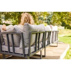 Lounge-Set Lipson 3-teilig Aus Akazienholz Und Aluminium Grau -Vitavia Verkäufe 5252515 19