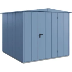 Ecostar Gerätehaus Elegant Mit Satteldach Typ 2 RAL5014 Taubenblau Einzeltür