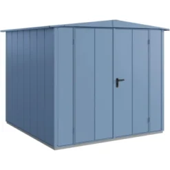 Ecostar Gerätehaus Elegant Mit Satteldach Typ 2 RAL5014 Taubenblau Doppeltür