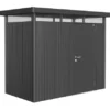Biohort Metall-Gerätehaus HighLine Dunkelgrau-Metallic 3,5 M² Einzeltür