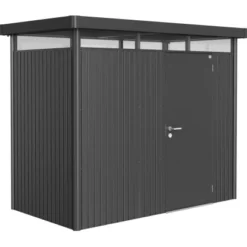 Biohort Metall-Gerätehaus HighLine Dunkelgrau-Metallic 3,5 M² Einzeltür