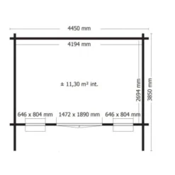 Alpholz Gartenhaus Saskatoon Satteldach 465 Cm X 391 Cm Natur -Vitavia Verkäufe 5411249103172 11003400 5