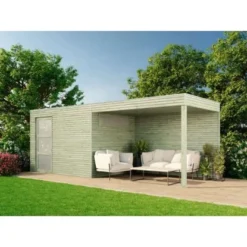 Alpholz Holz-Gartenhaus Flachdach Druckimprägniert 920 Cm X 210 Cm -Vitavia Verkäufe 5411249914235 11003400 2