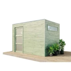 Alpholz Holz-Gartenhaus Flachdach Druckimprägniert 920 Cm X 210 Cm