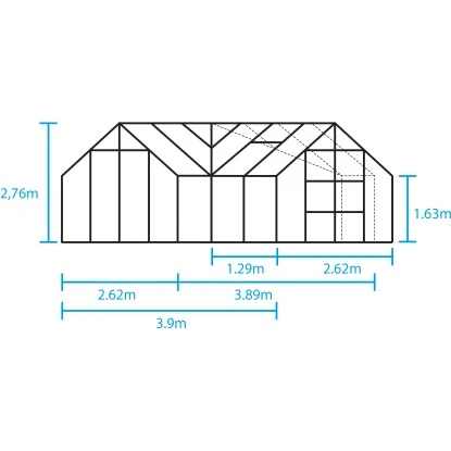 Halls Gewächshaus Garden Room ESG 3 Mm Grün 12,9 M² Inkl. Fundamentrahmen 2 Halls Gewächshaus Garden Room ESG 3 Mm Grün 12,9 M² Inkl. Fundamentrahmen – Bild 2