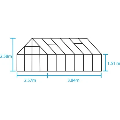 Halls Gewächshaus Magnum 128 ESG 3 Mm Schwarz9,9 M² Inkl. Fundamentrahmen 2 Halls Gewächshaus Magnum 128 ESG 3 Mm Schwarz9,9 M² Inkl. Fundamentrahmen – Bild 2