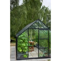 Halls Gewächshaus Universal 128 Blankglas 3mm Schwarz 9,9m² Inkl.Fundamentrahmen -Vitavia Verkäufe 5701701098802 3156 AB 04