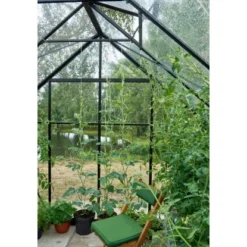 Halls Gewächshaus Universal 128 Blankglas 3mm Schwarz 9,9m² Inkl.Fundamentrahmen -Vitavia Verkäufe 5701701098802 3156 A 03