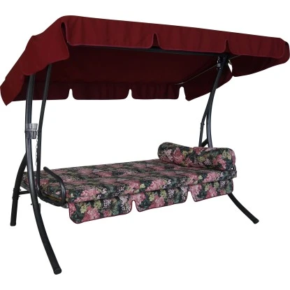 Angerer Hollywoodschaukel Trend Dresden Schwarz Blumen 3-Sitzer 2 Angerer Hollywoodschaukel Trend Dresden Schwarz Blumen 3-Sitzer – Bild 2