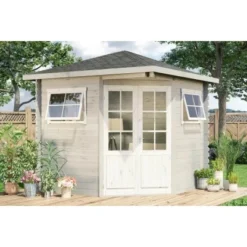 Alpholz Holz-Gartenhaus Spitzdach Unbehandelt 230 Cm X 224 Cm