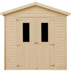 Timbela Holz-Gartenhaus M351C+M351G 4 M² Mit Länglichen Fenstern Und Boden
