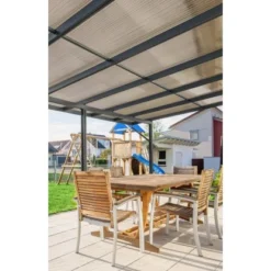 Gutta Terrassendach Premium Anthrazit Stegplatten Acryl Bronze 10.140 X 3.060 Mm