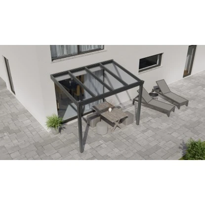 Terrassenüberdachung Professional 300 Cm X 250 Cm Anthrazit Struktur Glas 1 Terrassenüberdachung Professional 300 Cm X 250 Cm Anthrazit Struktur Glas