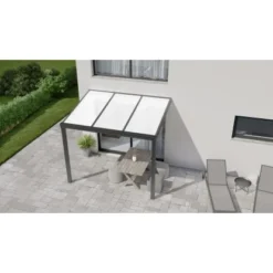 Terrassenüberdachung Professional 300 Cm X 300 Cm Anthrazit Struktur PC Opal