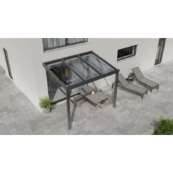 Terrassenüberdachung Professional 300 Cm X 350 Cm Anthrazit Struktur PC Klar