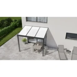 Terrassenüberdachung Professional 300 Cm X 350 Cm Anthrazit Struktur PC Opal
