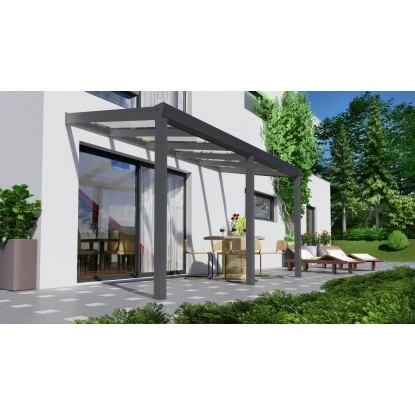 Terrassenüberdachung Professional 400 Cm X 200 Cm Anthrazit Struktur Glas 1 Terrassenüberdachung Professional 400 Cm X 200 Cm Anthrazit Struktur Glas