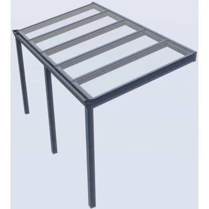 Terrassenüberdachung Professional 400 Cm X 200 Cm Anthrazit Struktur Glas 2 Terrassenüberdachung Professional 400 Cm X 200 Cm Anthrazit Struktur Glas – Bild 2