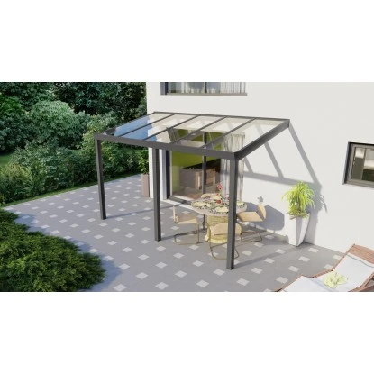 Terrassenüberdachung Professional 400 Cm X 200 Cm Anthrazit Struktur Glas 3 Terrassenüberdachung Professional 400 Cm X 200 Cm Anthrazit Struktur Glas – Bild 3