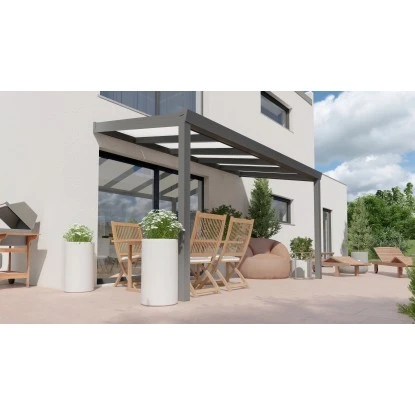 Terrassenüberdachung Professional 400 Cm X 200 Cm Anthrazit Struktur PC Opal 3 Terrassenüberdachung Professional 400 Cm X 200 Cm Anthrazit Struktur PC Opal – Bild 3