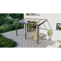 Terrassenüberdachung Professional 400 Cm X 250 Cm Anthrazit Struktur Glas -Vitavia Verkäufe 602104 11007300 3