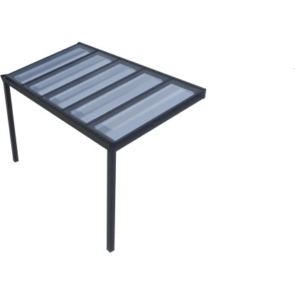 Terrassenüberdachung Professional 400 Cm X 250 Cm Anthrazit Struktur PC Klar 2 Terrassenüberdachung Professional 400 Cm X 250 Cm Anthrazit Struktur PC Klar – Bild 2