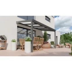 Terrassenüberdachung Professional 400 Cm X 300 Cm Anthrazit Struktur PC Opal -Vitavia Verkäufe 602112 11007300 3