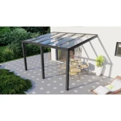 Terrassenüberdachung Professional 400 Cm X 350 Cm Anthrazit Struktur Glas -Vitavia Verkäufe 602113 11007300 3