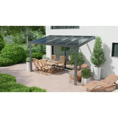 Terrassenüberdachung Professional 400 Cm X 350 Cm Anthrazit Struktur PC Klar 1 Terrassenüberdachung Professional 400 Cm X 350 Cm Anthrazit Struktur PC Klar