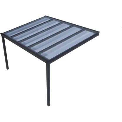 Terrassenüberdachung Professional 400 Cm X 350 Cm Anthrazit Struktur PC Klar 2 Terrassenüberdachung Professional 400 Cm X 350 Cm Anthrazit Struktur PC Klar – Bild 2