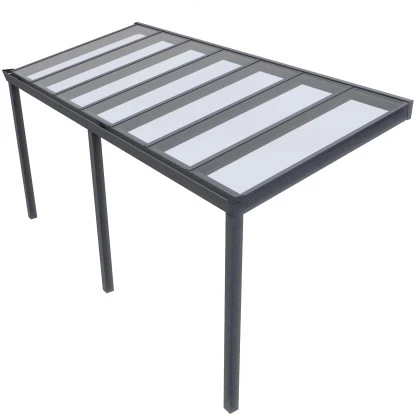 Terrassenüberdachung Professional 500 Cm X 250 Cm Anthrazit Struktur Glas 2 Terrassenüberdachung Professional 500 Cm X 250 Cm Anthrazit Struktur Glas – Bild 2
