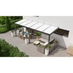 Terrassenüberdachung Professional 600 Cm X 200 Cm Anthrazit Struktur PC Opal