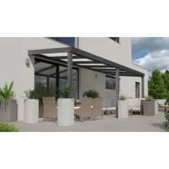 Terrassenüberdachung Professional 600 Cm X 200 Cm Anthrazit Struktur PC Opal -Vitavia Verkäufe 602135 11007300 3