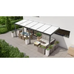 Terrassenüberdachung Professional 600 Cm X 350 Cm Anthrazit Struktur PC Opal