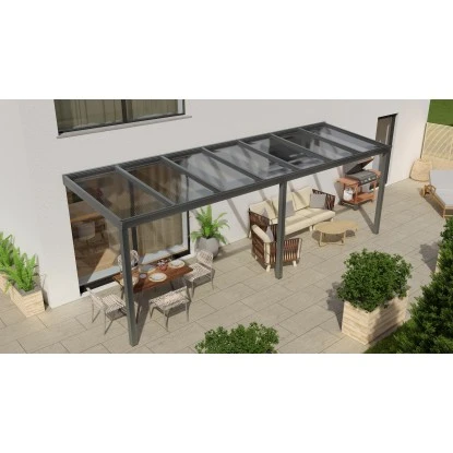 Terrassenüberdachung Professional 700 Cm X 200 Cm Anthrazit Struktur PC Klar 1 Terrassenüberdachung Professional 700 Cm X 200 Cm Anthrazit Struktur PC Klar