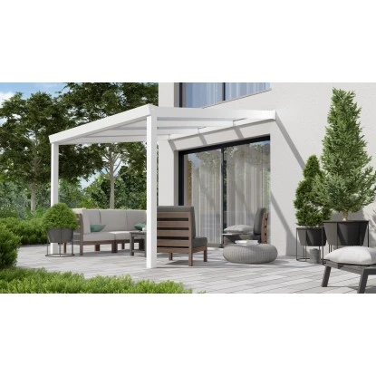 Terrassenüberdachung Professional 300 Cm X 300 Cm Weiß PC Klar 3 Terrassenüberdachung Professional 300 Cm X 300 Cm Weiß PC Klar – Bild 3