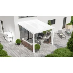 Terrassenüberdachung Professional 300 Cm X 300 Cm Weiß PC Opal