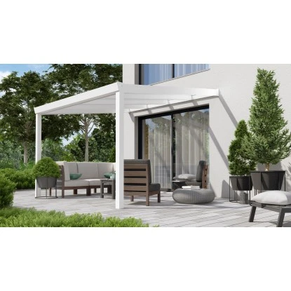 Terrassenüberdachung Professional 300 Cm X 350 Cm Weiß Glas 3 Terrassenüberdachung Professional 300 Cm X 350 Cm Weiß Glas – Bild 3