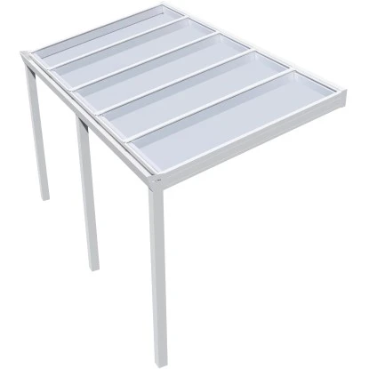 Terrassenüberdachung Professional 400 Cm X 200 Cm Weiß Glas 2 Terrassenüberdachung Professional 400 Cm X 200 Cm Weiß Glas – Bild 2
