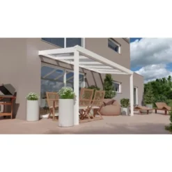 Terrassenüberdachung Professional 400 Cm X 200 Cm Weiß PC Klar -Vitavia Verkäufe 602203 11007300 3