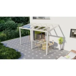 Terrassenüberdachung Professional 400 Cm X 250 Cm Weiß Glas -Vitavia Verkäufe 6022081 11007300 3