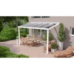 Terrassenüberdachung Professional 400 Cm X 250 Cm Weiß PC Klar
