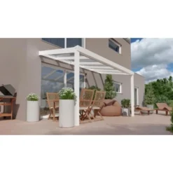 Terrassenüberdachung Professional 400 Cm X 250 Cm Weiß PC Klar -Vitavia Verkäufe 602210 11007300 3